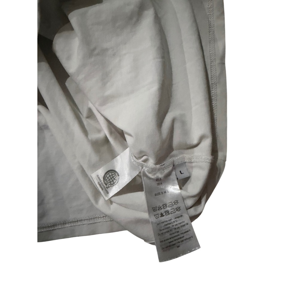 GANNI White Lemon Graphic T-Shirt Have A Nice Day Organic Cotton Tee Large - Picture 4 of 4